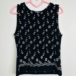 Black and White Floral Women's Blouse